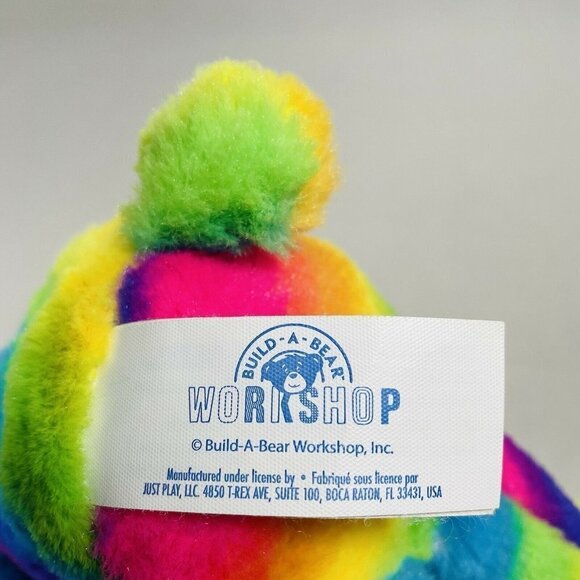 Build A Bear 9” Plush Striped Colorful Rainbow Lgbt Heart Hidden Surprise Insert - Picture 9 of 9